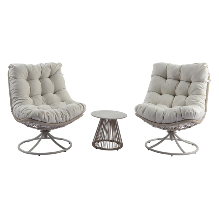 SET DE SALA CON SILLAS GIRATORIAS (3 PZAS) IVORY