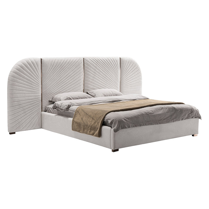 CAMA KING TELA BEIGE CLARO