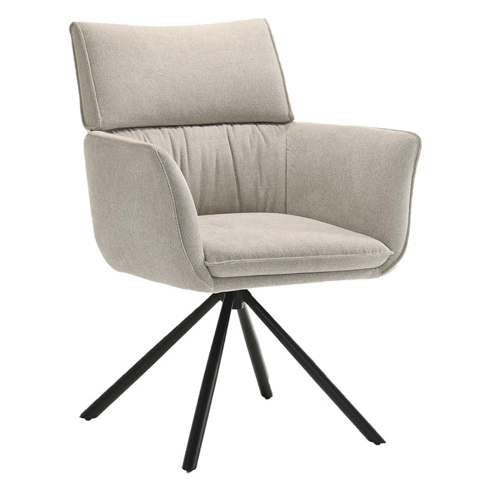 SILLA COMEDOR GIRATORIA TELA BELFAST BEIGE