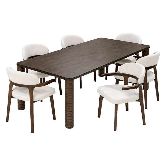 SET COMEDOR (7 PZAS) MADERA GRIS