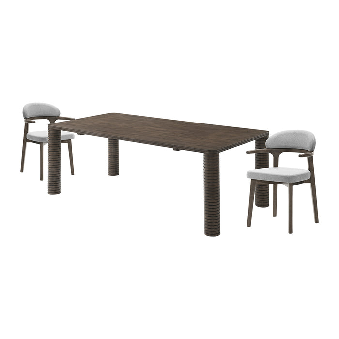 SET COMEDOR (7 PZAS) MADERA GRIS