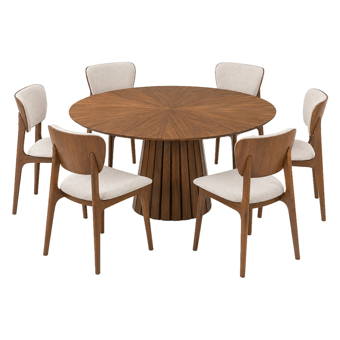 SET COMEDOR (7 PZAS) MADERA NUEZ