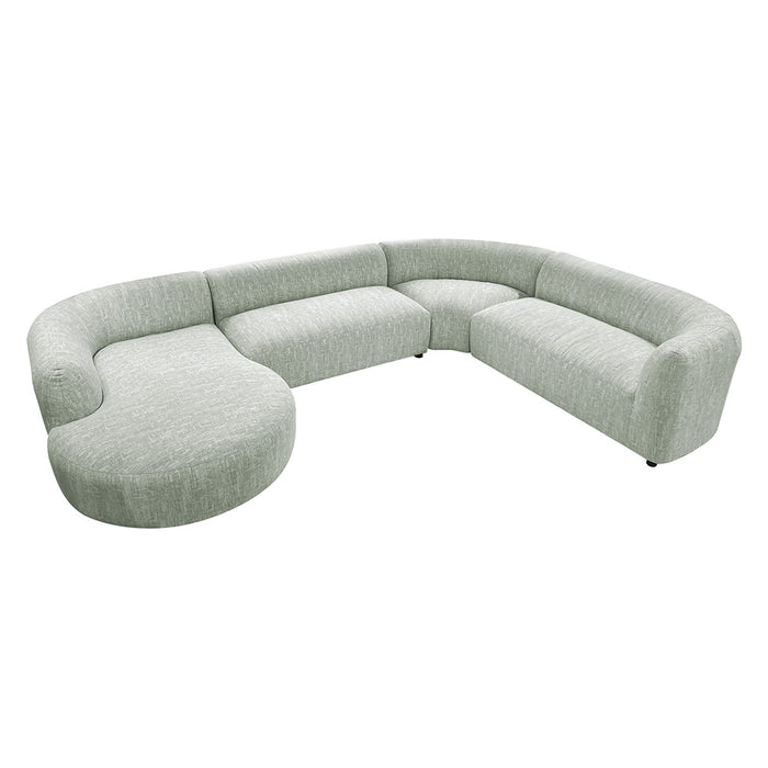 SOFA SECCIONAL CON CHAISE LOUNGE VERDE CLARO