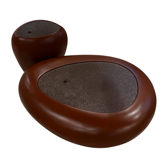 MESAS DE CENTRO FIBRA VIDRIO SET DE 2 PZAS ROJO