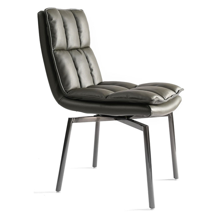 SILLA COMEDOR MICROFIBRA GRIS OSCURO