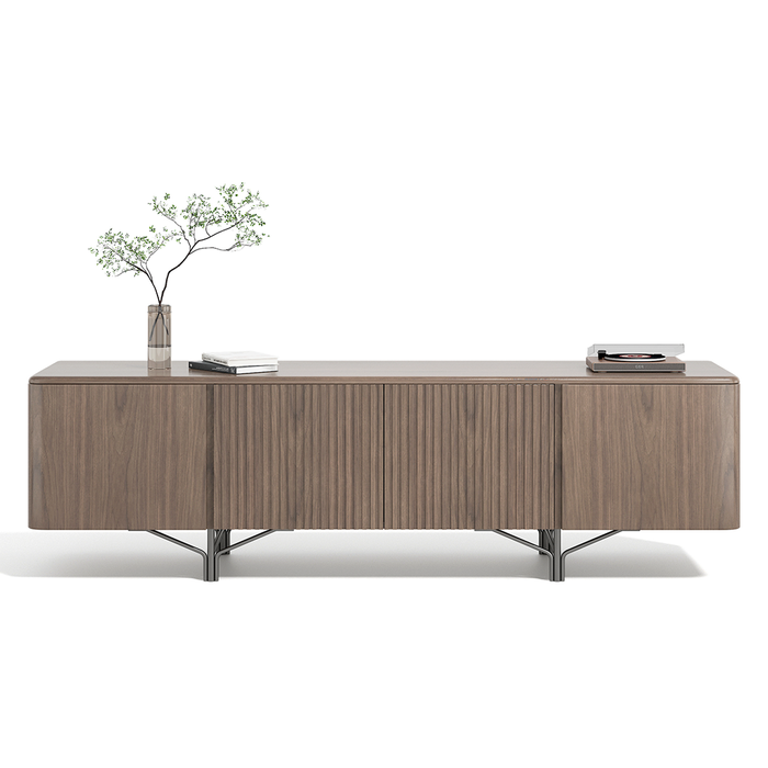 CONSOLA DE ENTRETENIMIENTO ENCHAPADO NOGAL