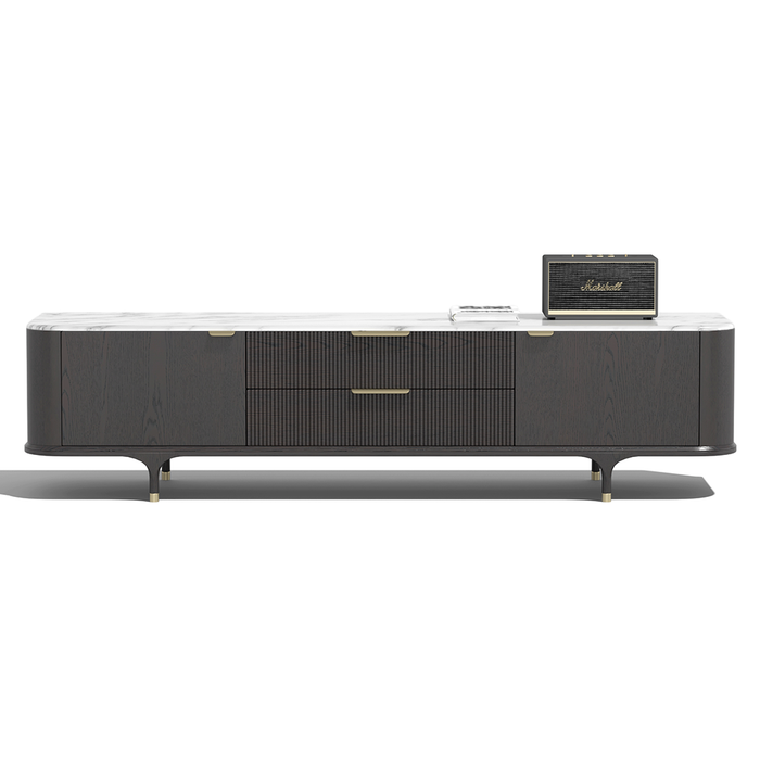 CONSOLA DE ENTRETENIMIENTO ENCHAPADO NEGRO