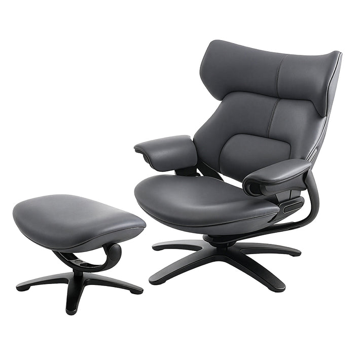 RECLINABLE CON PIECERO MICROFIBRA GRALEV GRIS