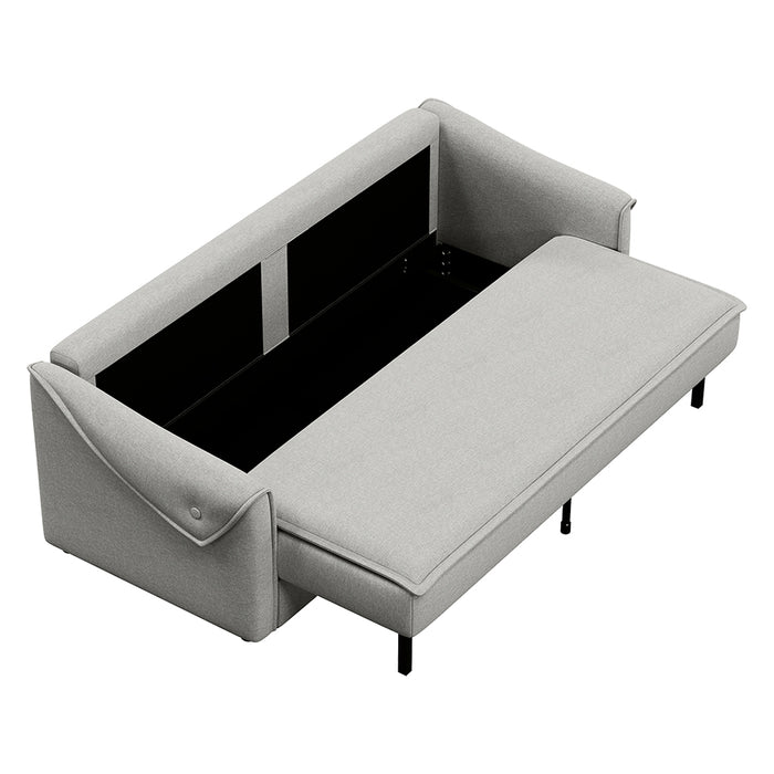 SOFA CAMA CON ALMACENAMIENTO GRIS