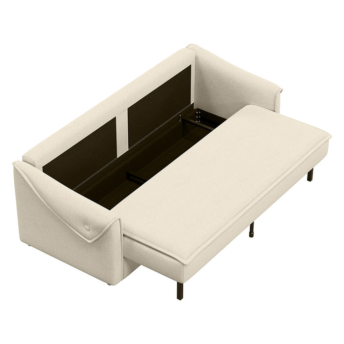 SOFA CAMA CON ALMACENAMIENTO BEIGE