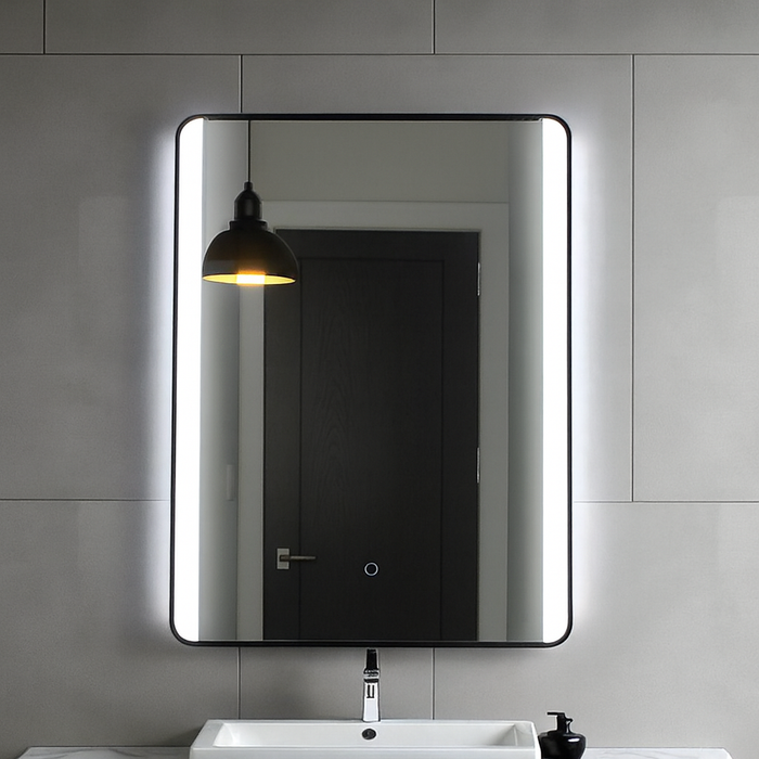 ESPEJO LED VERTICAL MARCO NEGRO 60 X 80 CM