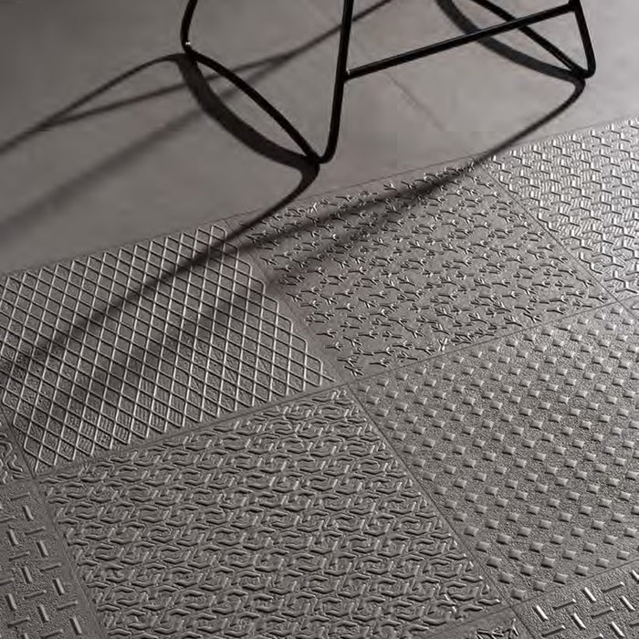 PORCELANATO RECTIFICADO DISTRIC SURTIDO GRIS 37.5 X 37.5 CM