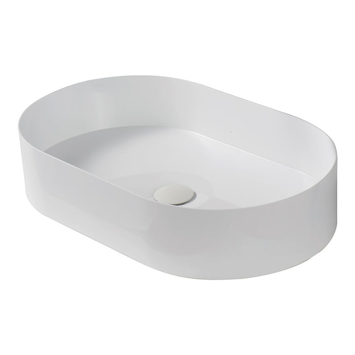 LAVAMANO OVALADO ACERO INOXIDABLE BLANCO TOP MOUNT