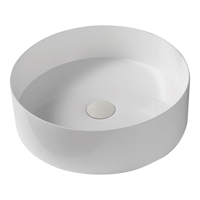 LAVAMANO REDONDO ACERO INOXIDABLE BLANCO TOP MOUNT