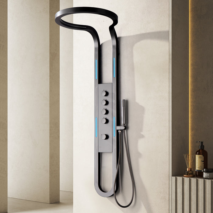 PANEL DE DUCHA ACERO INOXIDABLE GUN METAL