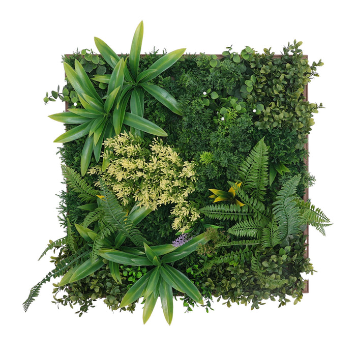 FOLLAJE ARTIFICIAL EN CUADRO DECORATIVO