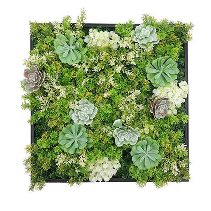 FOLLAJE ARTIFICIAL EN CUADRO DECORATIVO