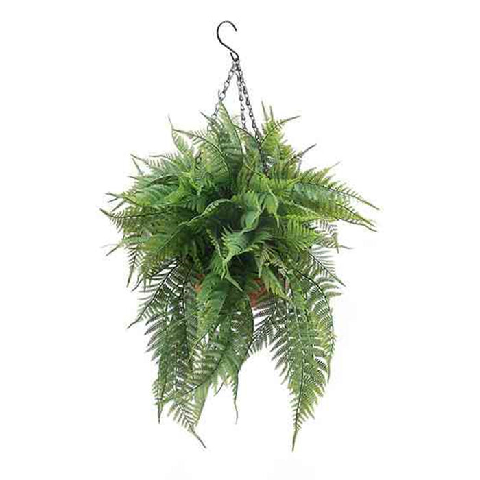 PLANTA ARTIFICIAL COLGANTE EN MACETERO HELECHO