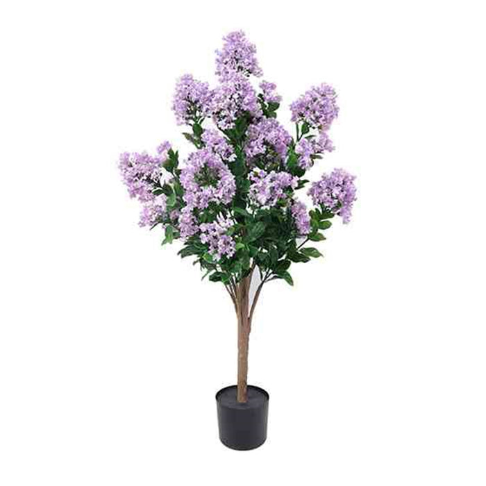 ARBOL ARTIFICIAL EN MACETERO FLORES LILAS