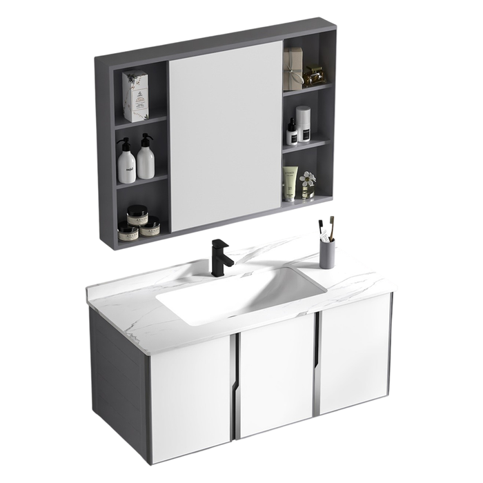 MUEBLE DE BAÑO CON ESPEJO GABINETE 100 CM