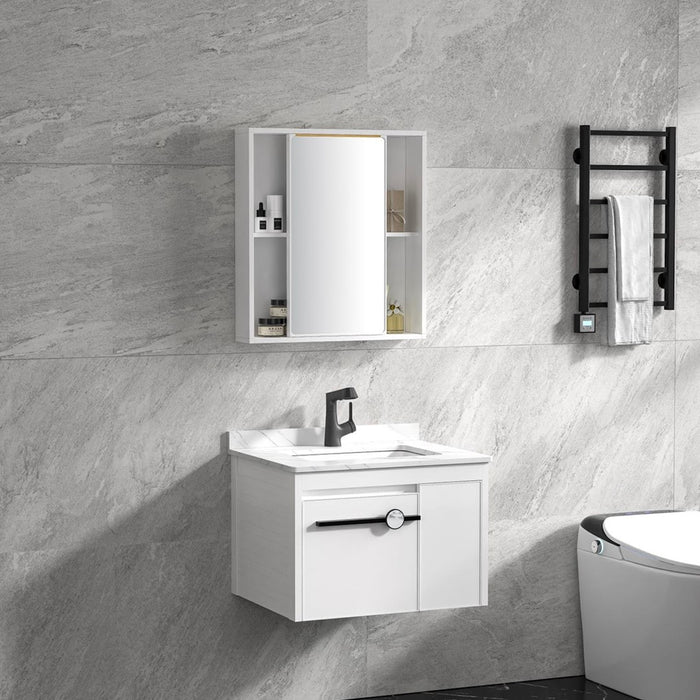 MUEBLE DE BAÑO CON ESPEJO BLANCO 60 CM