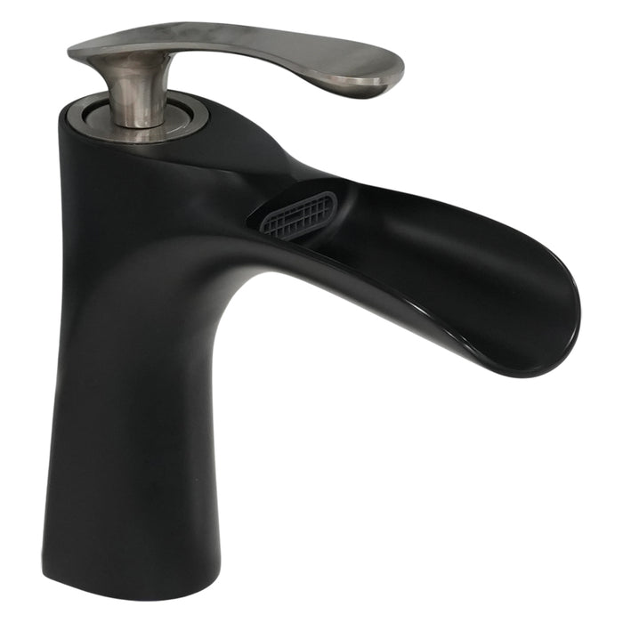 GRIFO LAVAMANOS MONOMANDO NEGRO Y MATE