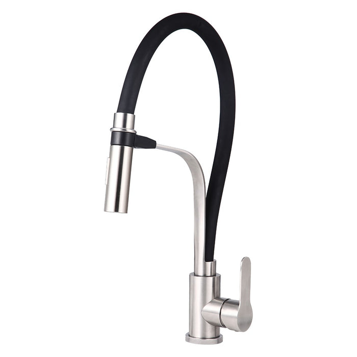 GRIFO FREGADOR CON IMAN NEGRO Y PLATEADO