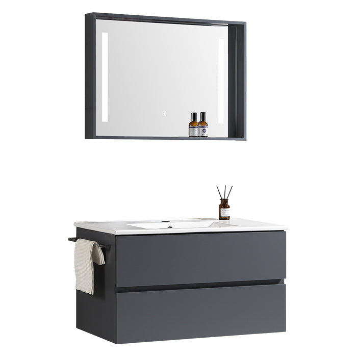 MUEBLE DE BAÑO CON ESPEJO LED 90 CM