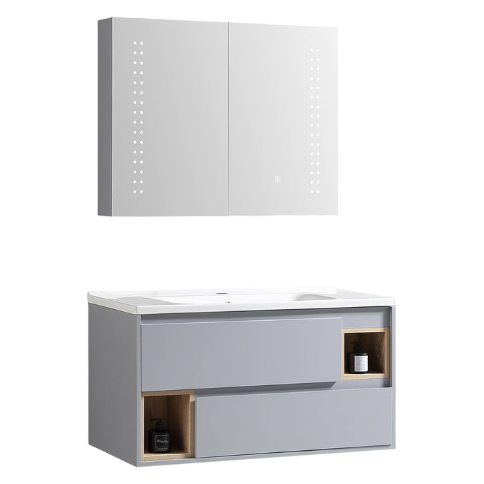 MUEBLE DE BAÑO CON ESPEJO LED 100 CM