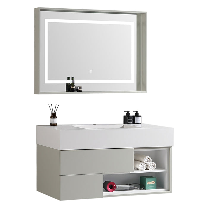 MUEBLE DE BAÑO CON ESPEJO LED 100 CM