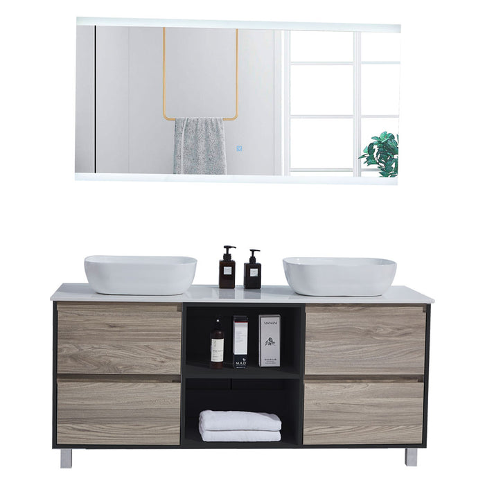 MUEBLE DE BAÑO CON ESPEJO LED 150 CM