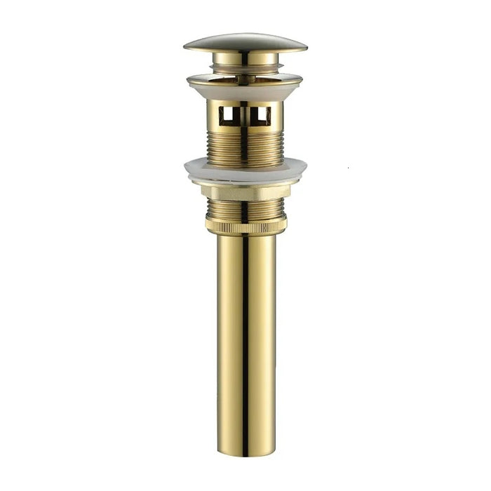 VALVULA DE DESAGÜE CON REBOSE PARA LAVAMANOS DORADO