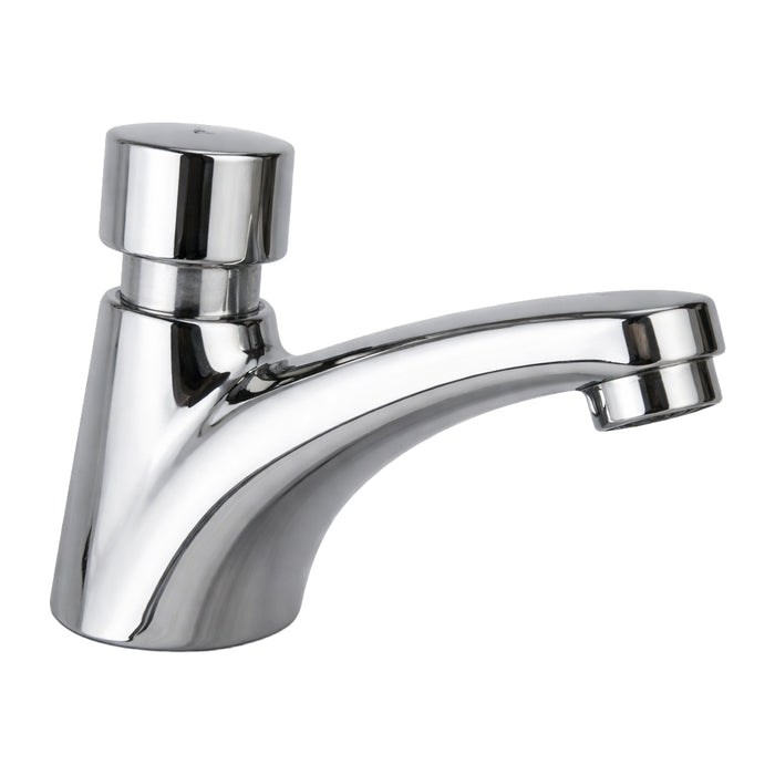 GRIFO P/LAVAMANO CON TEMPORIZADOR COLOR CROMADO, CUERPO ZINC