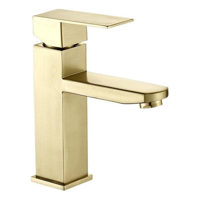 GRIFO INDIVIDUAL P/LAVAMANO, COLOR DORADO, CUERPO ACERO INOX 304, C/2 MANGUERAS 3/8X50CM