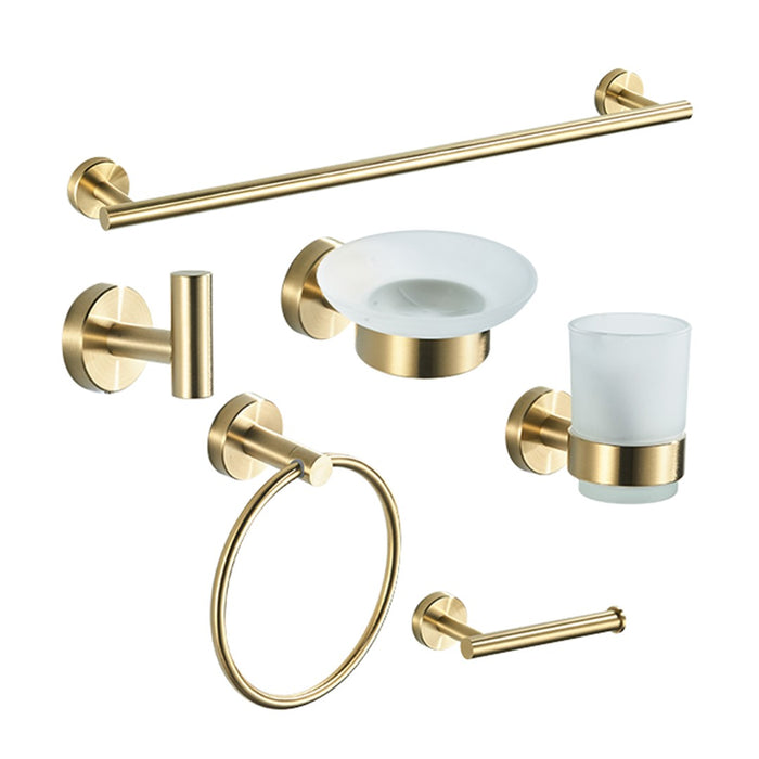 SET ACCESORIOS PARA BAÑO DE 6 PZAS DORADO