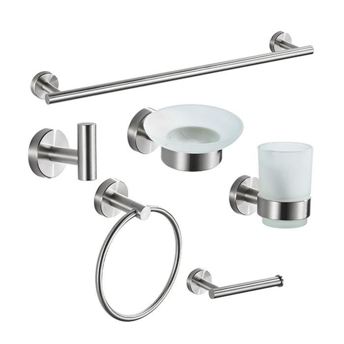 SET ACCESORIOS PARA BAÑO DE 6 PZAS NIQUEL