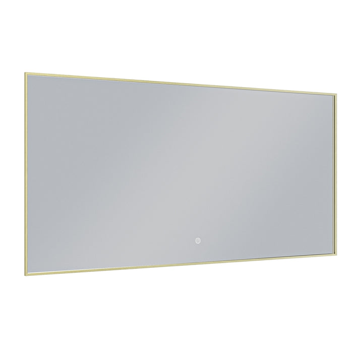 ESPEJO LED RECTANGULAR 140 X 70 CM MARCO DORADO LUZ 3 TONOS