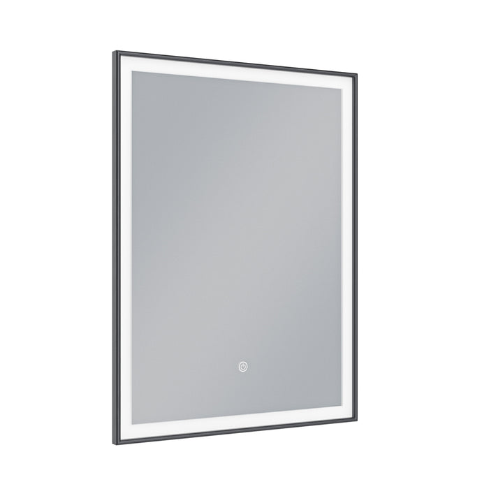 ESPEJO LED VERTICAL 60 X 80 CM MARCO NEGRO LUZ 3 TONOS