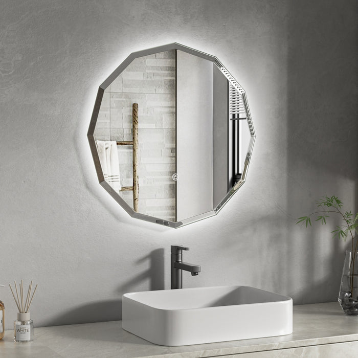 ESPEJO LED REDONDO 60 CM LUZ 3 TONOS