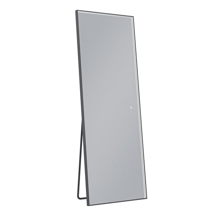 ESPEJO LED DE PIE 60 X 170 CM MARCO NEGRO LUZ 3 TONOS