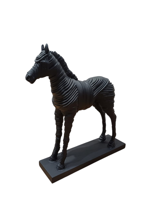 ESCULTURA DE DE RESINA STANDING HORSE NEGRO